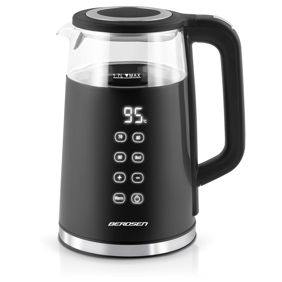 Elkedel med temperaturindstillinger og berøringspanel - 1,7 liter, sort