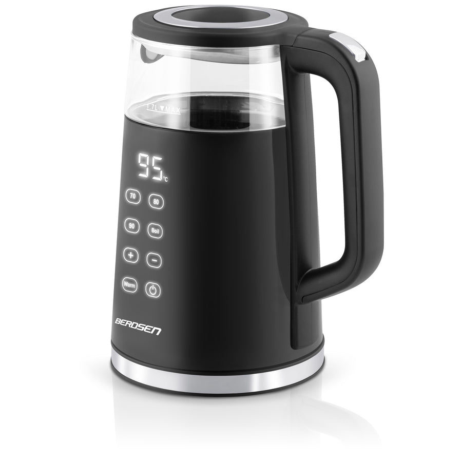 Elkedel med temperaturindstillinger og berøringspanel - 1,7 liter, sort