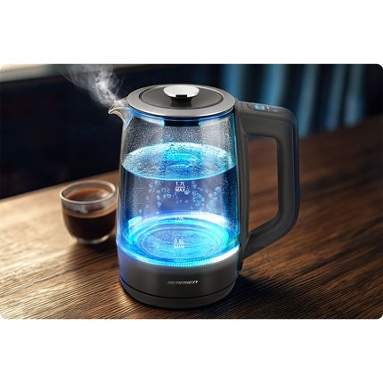Elkedel i glas med touchscreen og temperaturindstillinger - 1,7 liter