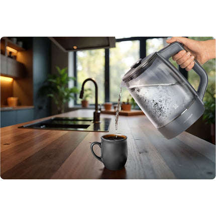 Elkedel i glas med touchscreen og temperaturindstillinger - 1,7 liter