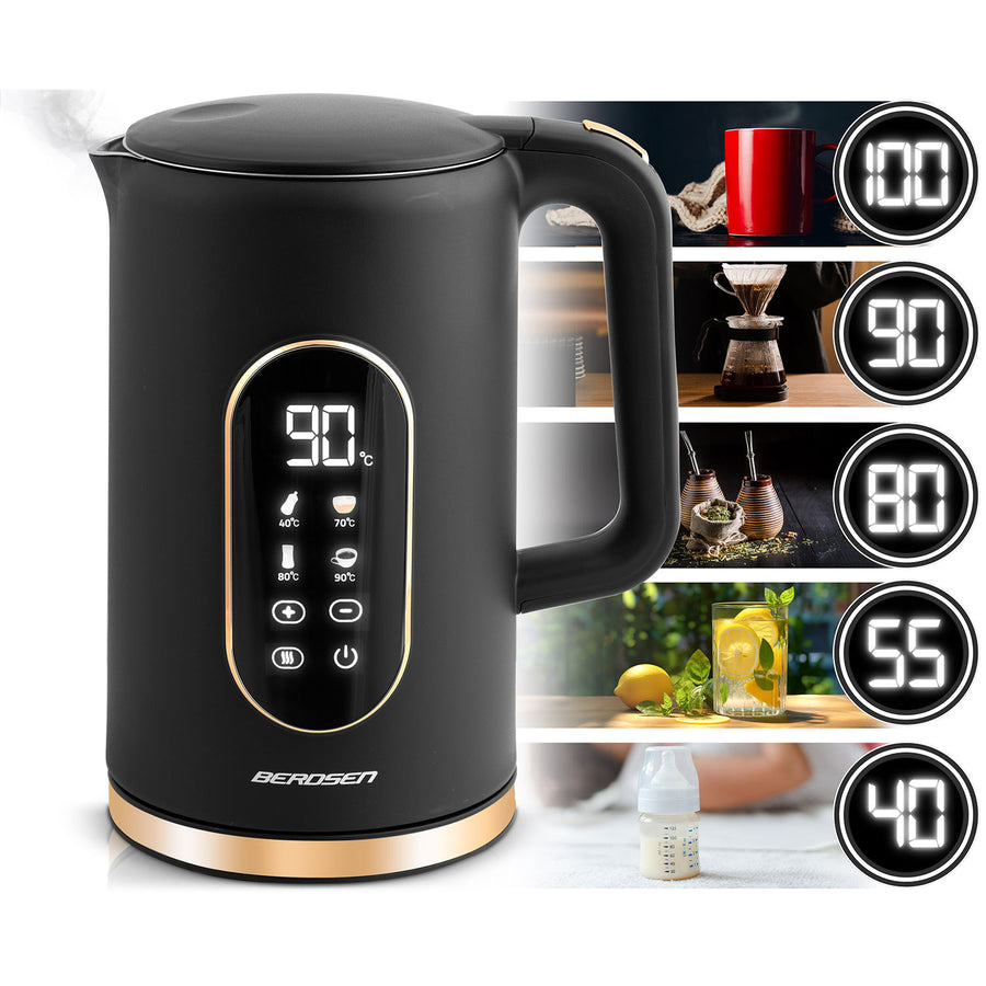 Elkedel 1,7 liter med berøringsskærm og intelligent temperaturkontrol - perfekt til te og kaffe