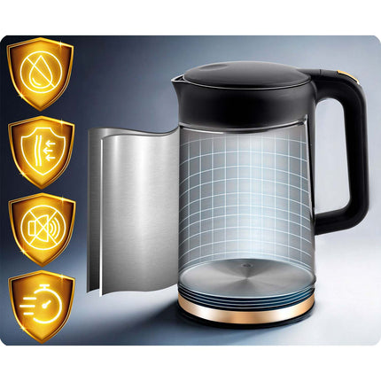 Elkedel 1,7 liter med berøringsskærm og intelligent temperaturkontrol - perfekt til te og kaffe