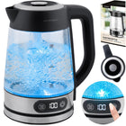 Elkedel i glas 1,8 l, op til 2200 W med temperaturregulering, berøringsdisplay og LED-lys