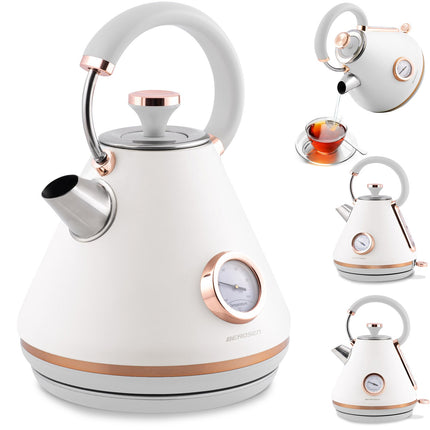 Elkedel med termometer og 1,7L kapacitet - elegant design til køkkenet