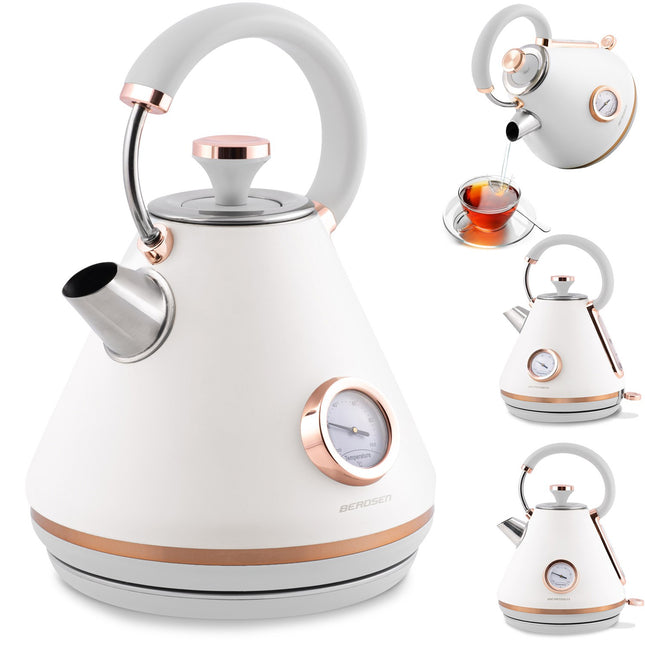 Elkedel med termometer og 1,7L kapacitet - elegant design til køkkenet