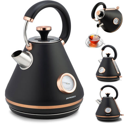 Elkedel med temperaturmåler og 1,7L kapacitet - Elegant design til dit køkken