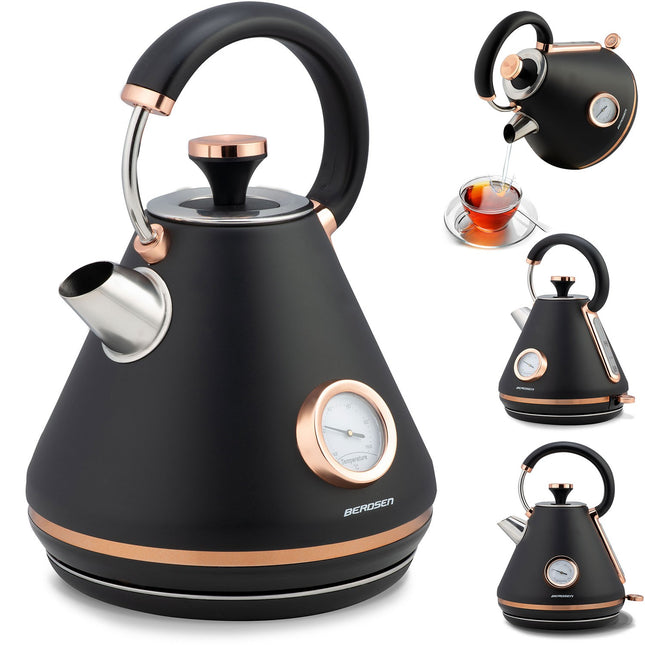 Elkedel med temperaturmåler og 1,7L kapacitet - Elegant design til dit køkken