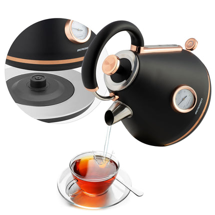 Elkedel med temperaturmåler og 1,7L kapacitet - Elegant design til dit køkken