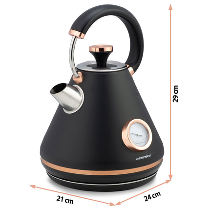 Elkedel med temperaturmåler og 1,7L kapacitet - Elegant design til dit køkken