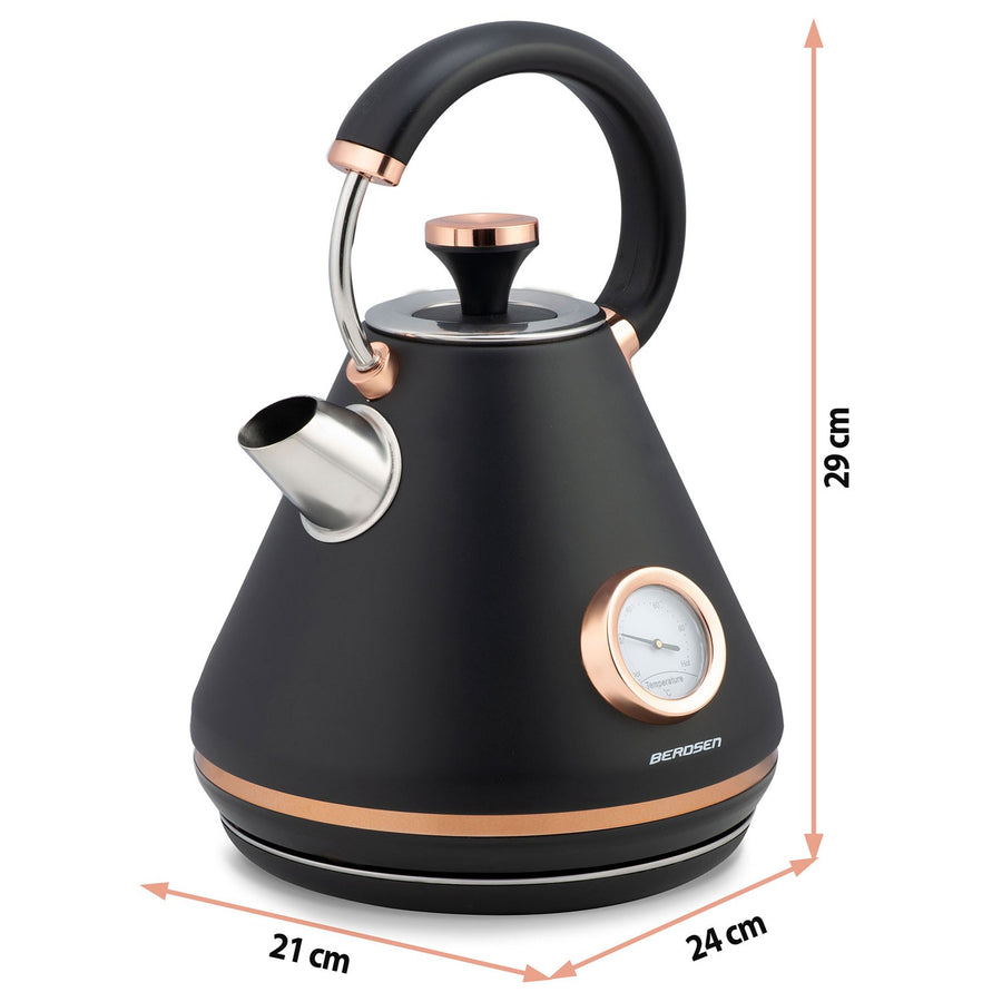 Elkedel med temperaturmåler og 1,7L kapacitet - Elegant design til dit køkken