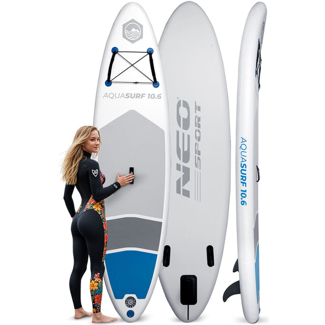 SUP-bræt til vandsport - 320 cm, komplet sæt med pagaj og pumpe