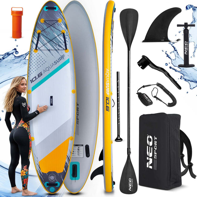 SUP-board til sjov og afslapning på vandet - 320 cm, komplet sæt med pagaj, pumpe og rygsæk