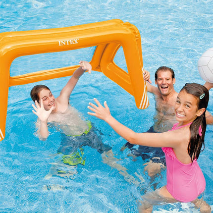 Oppusteligt fodboldmål med bold - 140 x 89 x 81 cm til haven og poolen