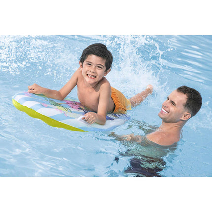 Oppusteligt svømmebræt Lilo & Stitch 114 x 46 cm med to håndtag og reparationslap – Bestway