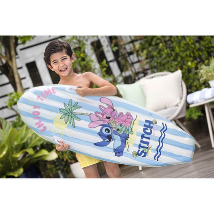 Oppusteligt svømmebræt Lilo & Stitch 114 x 46 cm med to håndtag og reparationslap – Bestway