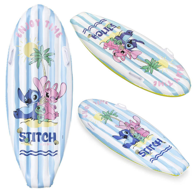 Oppusteligt svømmebræt Lilo & Stitch 114 x 46 cm med to håndtag og reparationslap – Bestway