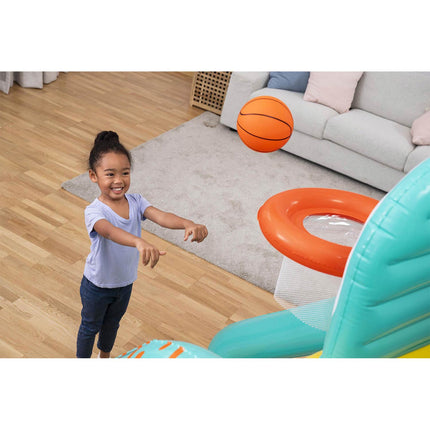 Oppusteligt 3-i-1 havespil med basketball, fodbold og kastespil 127 x 109 x 178 cm – Bestway