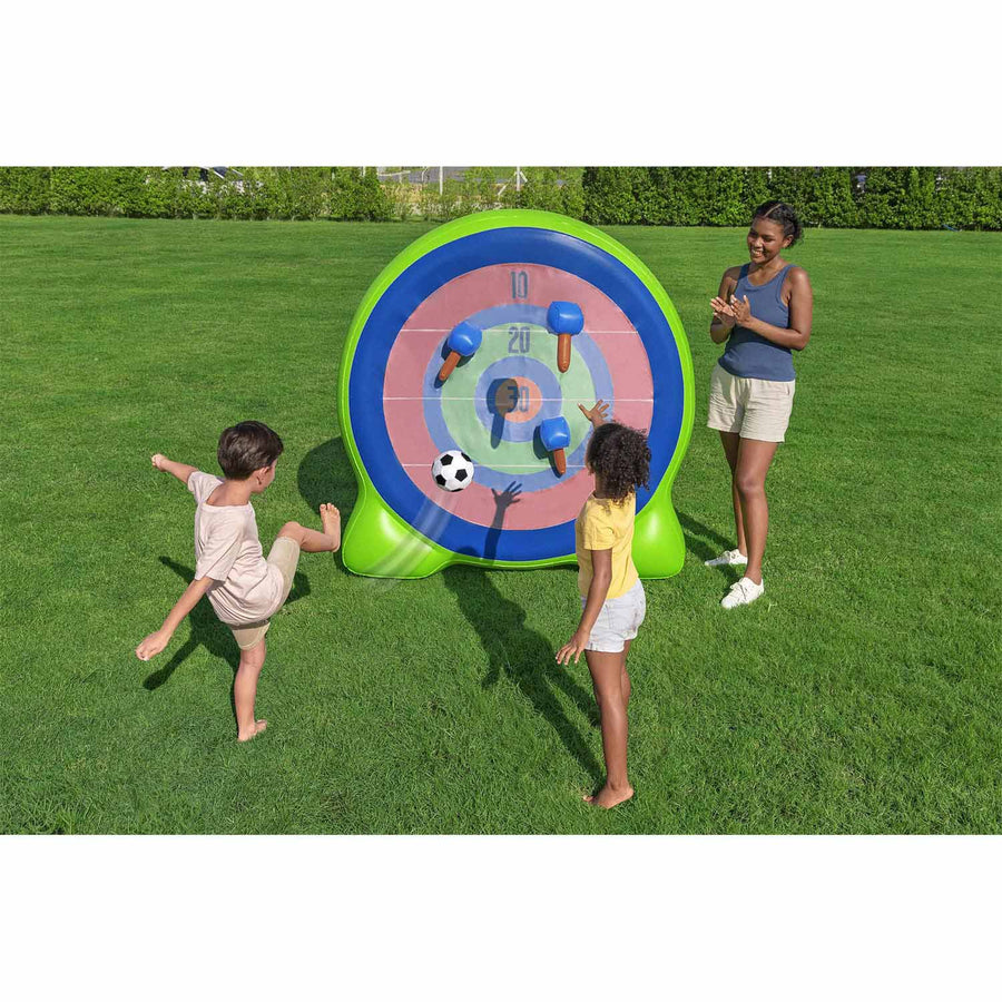 Oppusteligt havespil med kæmpe målskive, 2 bolde og 3 økser, 157 x 107 x 157 cm – Bestway