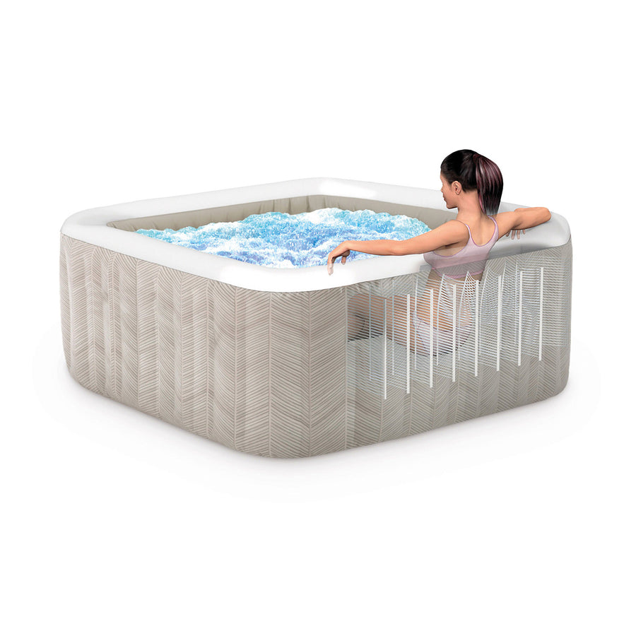 Stor 4-personers hjemmespa med hydromassage og app-styring - 175 x 71 cm