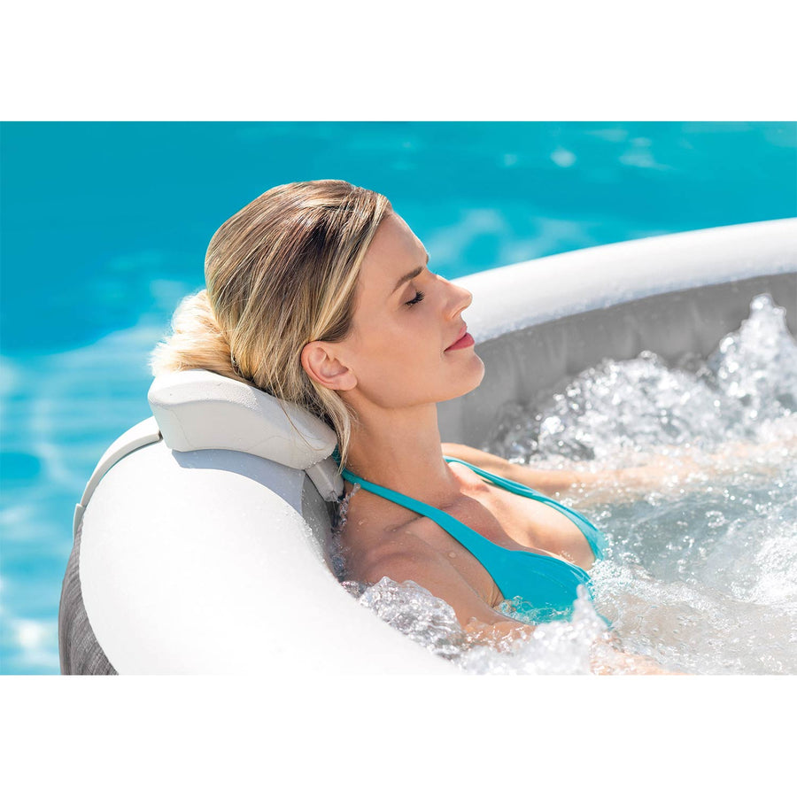Oppusteligt spabad til 4 personer 196 x 71 cm med hydromassage, app-styring og LED-lys – Intex
