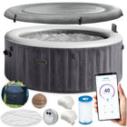 Oppusteligt spabad til 4 personer 196 x 71 cm med hydromassage, app-styring og LED-lys – Intex