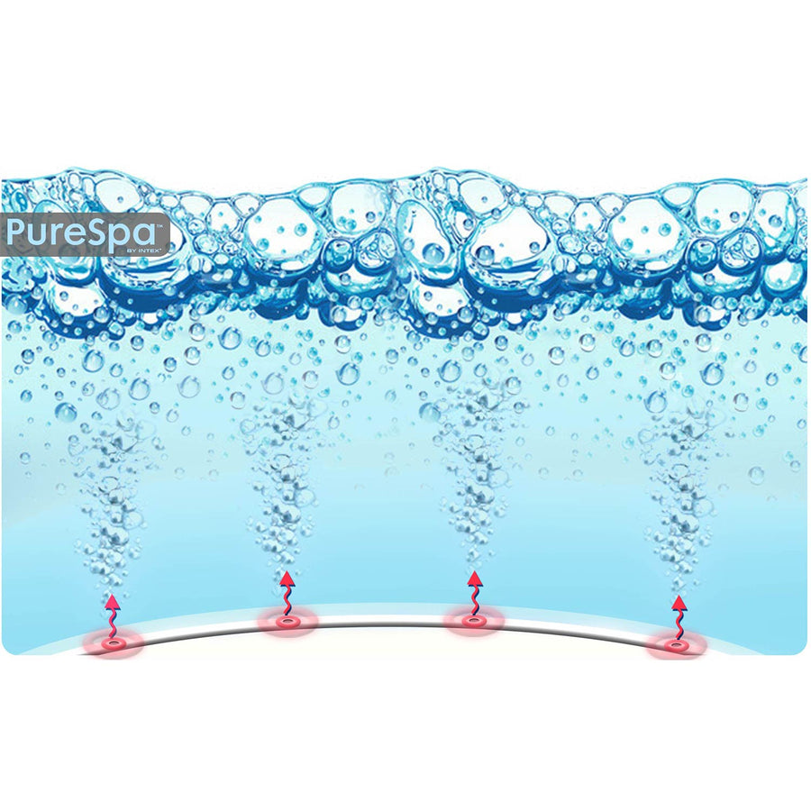 Oppusteligt spabad til 4 personer 196 x 71 cm med hydromassage, app-styring og LED-lys – Intex