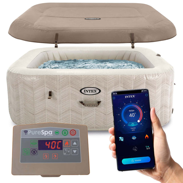 Stor 6-personers hjemmespa med hydromassage og app-styring - 239 x 71 cm