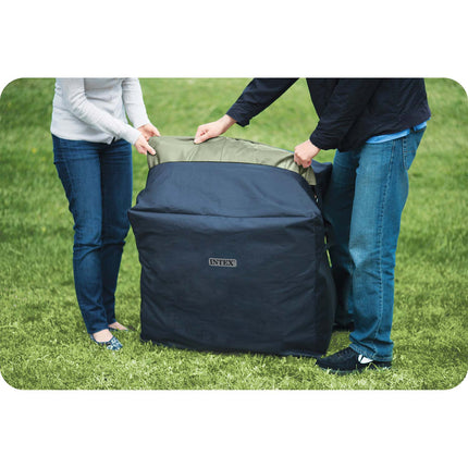 Oppusteligt spabad til 6 personer 216 x 71 cm med hydromassage, 140 dyser, låg og gulvmåtte – Intex