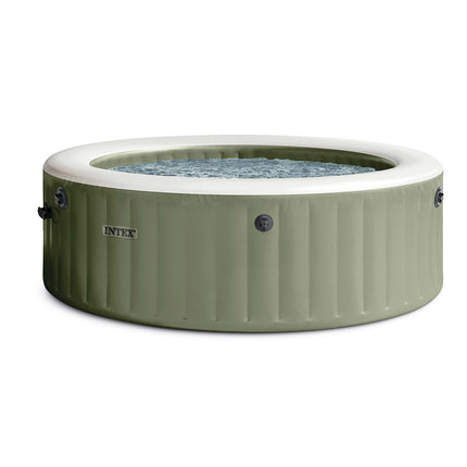 Oppusteligt spabad til 6 personer 216 x 71 cm med hydromassage, 140 dyser, låg og gulvmåtte – Intex