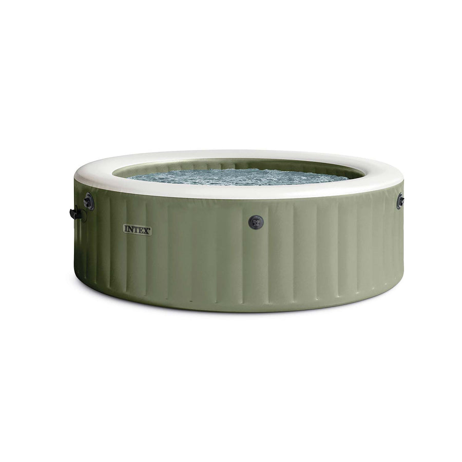 Oppusteligt spabad til 6 personer 216 x 71 cm med hydromassage, 140 dyser, låg og gulvmåtte – Intex