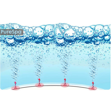 Oppusteligt spabad til 6 personer 216 x 71 cm med hydromassage, 140 dyser, låg og gulvmåtte – Intex