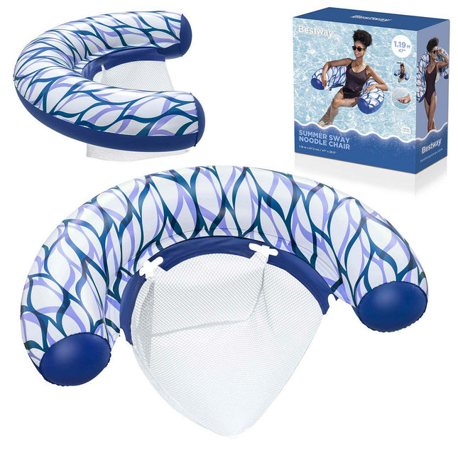 Oppustelig flydemadras med siddeplads og CoolDown-mesh, 119 x 67,5 cm – Bestway