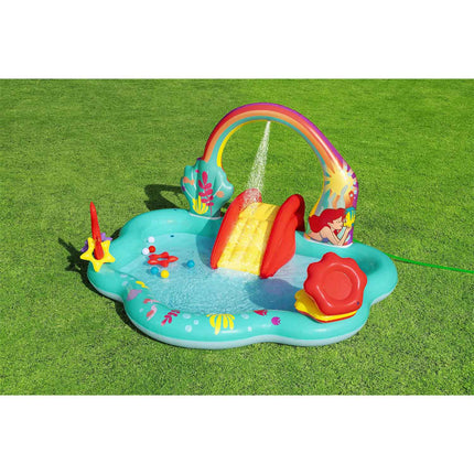 Oppustelig vandlegeplads med Den lille Havfrue og rutsjebane, 221 x 193 x 117 cm – Bestway