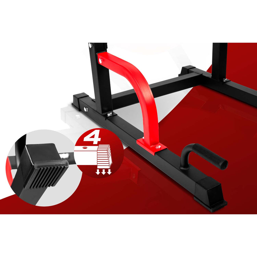 Fritstående træningsstation til pull-ups, dips, armbøjninger og benløft – 150 kg