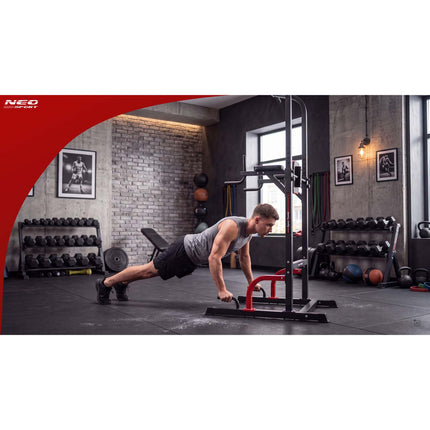 Fritstående træningsstation til pull-ups, dips, armbøjninger og benløft – 150 kg