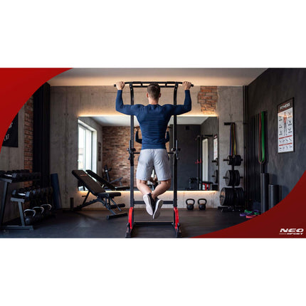 Fritstående træningsstation til pull-ups, dips, armbøjninger og benløft – 150 kg