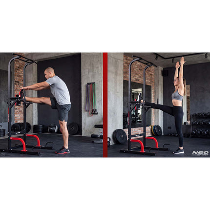 Fritstående træningsstation til pull-ups, dips, armbøjninger og benløft – 150 kg