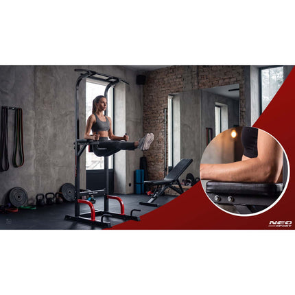 Fritstående træningsstation til pull-ups, dips, armbøjninger og benløft – 150 kg