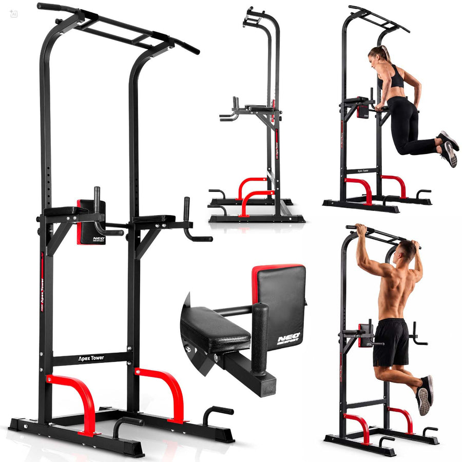 Fritstående træningsstation til pull-ups, dips, armbøjninger og benløft – 150 kg