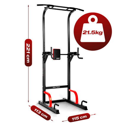 Fritstående træningsstation til pull-ups, dips, armbøjninger og benløft – 150 kg