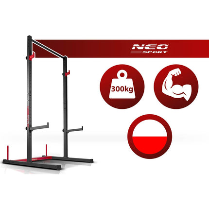 Half rack med pull-up-stang, vægtstangsholdere og sikkerhedsbjælker – op til 300 kg