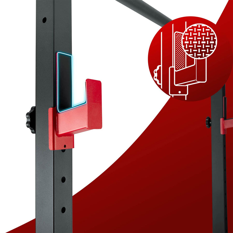 Half rack med pull-up-stang, vægtstangsholdere og sikkerhedsbjælker – op til 300 kg