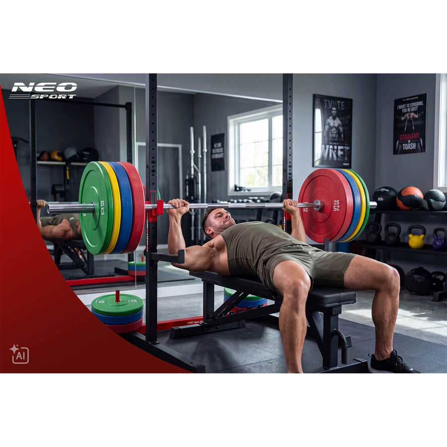 Half rack med pull-up-stang, vægtstangsholdere og sikkerhedsbjælker – op til 300 kg