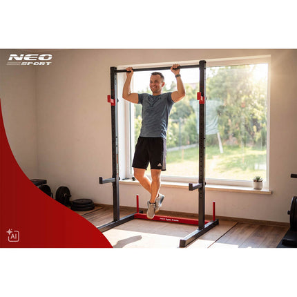 Half rack med pull-up-stang, vægtstangsholdere og sikkerhedsbjælker – op til 300 kg