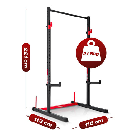 Half rack med pull-up-stang, vægtstangsholdere og sikkerhedsbjælker – op til 300 kg