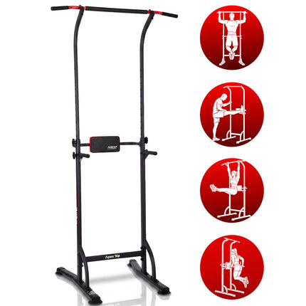 Fritstående træningsstation til pull-ups, dips og benløft – maks. brugervægt 100 kg