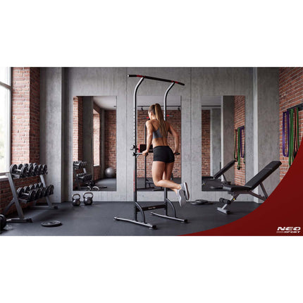 Fritstående træningsstation til pull-ups, dips og benløft – maks. brugervægt 100 kg