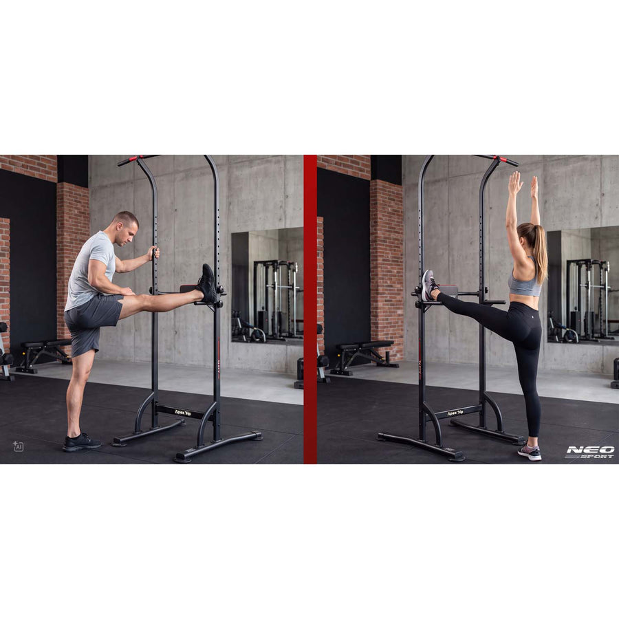 Fritstående træningsstation til pull-ups, dips og benløft – maks. brugervægt 100 kg