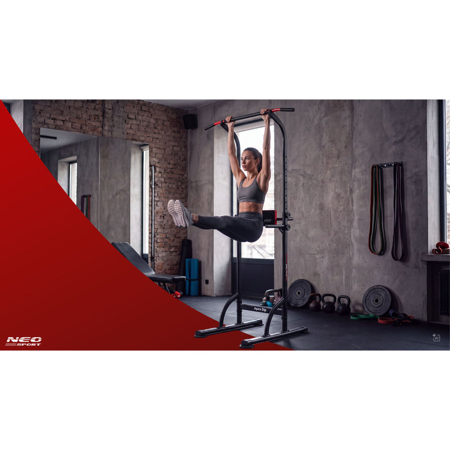Fritstående træningsstation til pull-ups, dips og benløft – maks. brugervægt 100 kg
