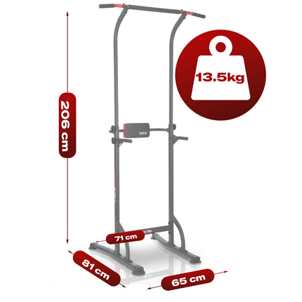 Fritstående træningsstation til pull-ups, dips og benløft – maks. brugervægt 100 kg